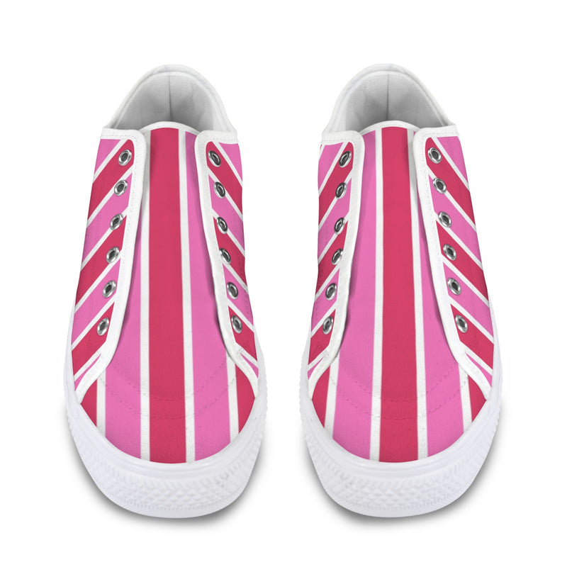 candy cane striped print 3B Seattle Low Top Men's Shoes (Model 1013-6)