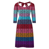 Multicolored Snakeskin Flare dress Women's Sweetheart Dress