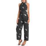 Axolotl Halter Neck Buckle Belted Jumpsuit