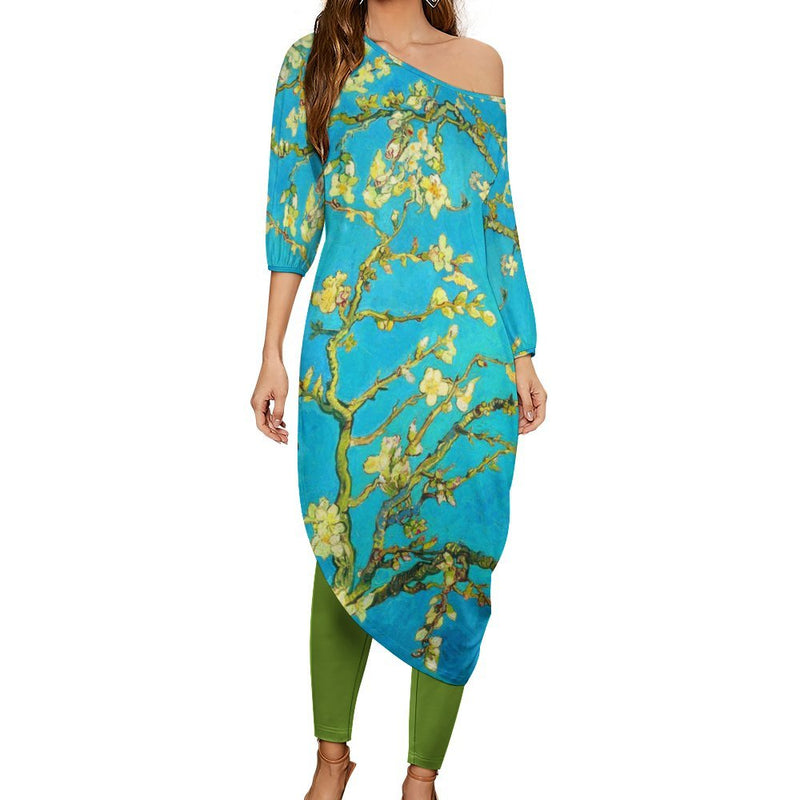 Women&#039;s Off Shoulder Two-piece Set Diagonal shoulder two piece set