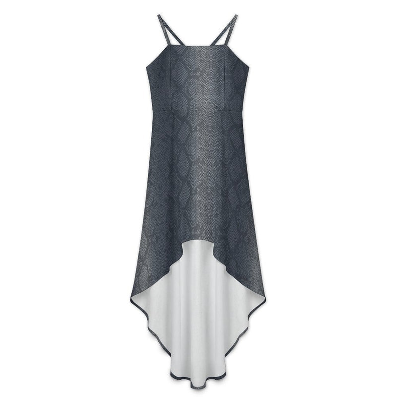 Women&#039;s High-Low Spaghetti Strap Dress Tailcoat skirt