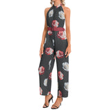 Halter Neck Buckle Belted Jumpsuit