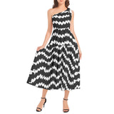 Ruffle Hem One Shoulder Midi Dress