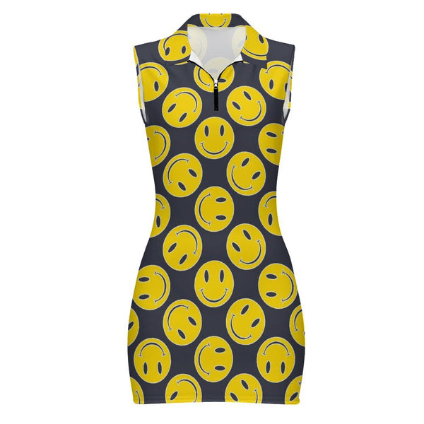 Polo Sleeveless Zip Up  Dress Sleeveless Polo shirt