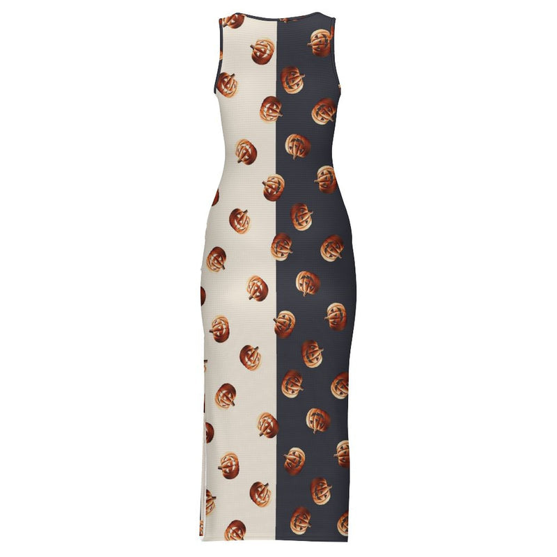 Sleeveless Bodycon Side Slit Long Dress Split cheongsam