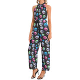 Halter Neck Buckle Belted Jumpsuit