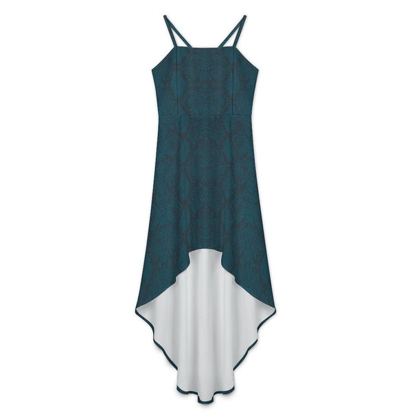 Women&#039;s High-Low Spaghetti Strap Dress Tailcoat skirt