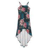 Women&#039;s High-Low Spaghetti Strap Dress Tailcoat skirt