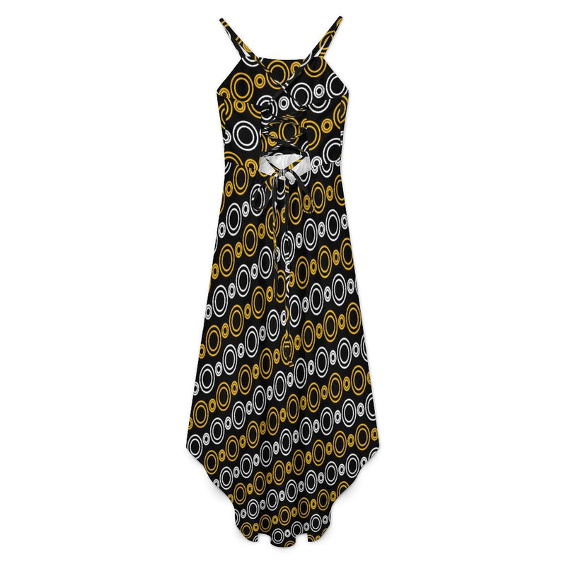 Women&#039;s High-Low Spaghetti Strap Dress Tailcoat skirt