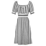 Tribal Sweetheart Neck Puff Sleeve Mini Dress