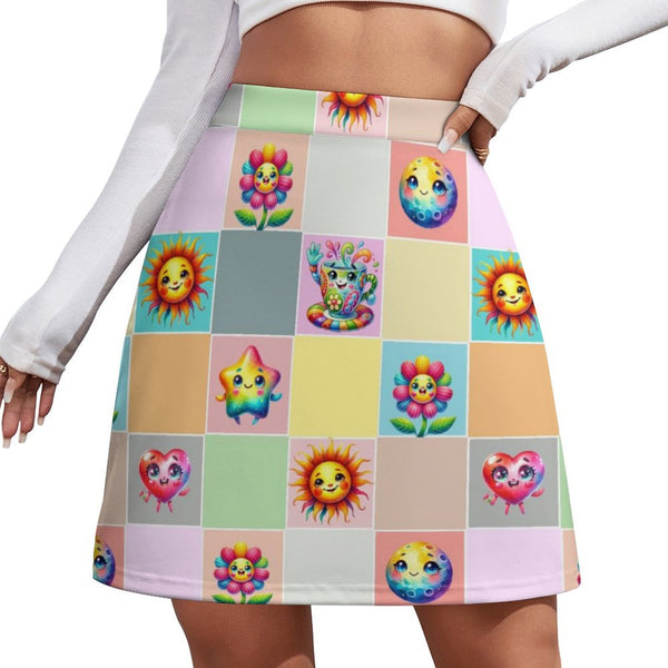 All Over Print Skirt (ALQ) Short skirt