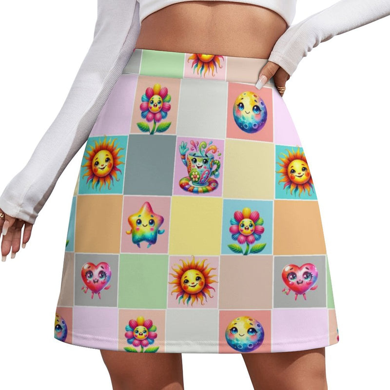 All Over Print Skirt (ALQ) Short skirt