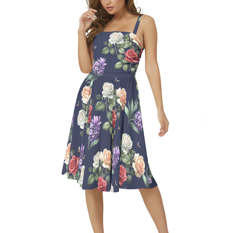 Apiary Garden Goodness Sleeveless Square Neck Flare Hem Midi Dress