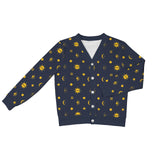 space drama print 3 Women's Ribbed Cardigan (Model H73)