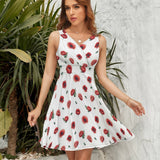 V-Neck Sleeveless Dress (NZ022)  Frocks