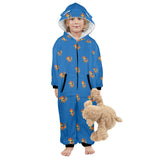 blue dinosaur print 10 One-Piece Zip up Hooded Pajamas for Little Kids