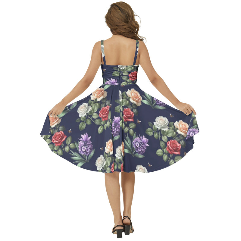 Apiary Garden Goodness Sleeveless Square Neck Flare Hem Midi Dress