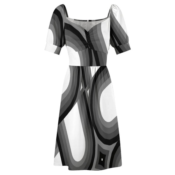 Sweetheart Neck Puff Sleeve Mini Dress (B271) Dress