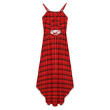 Women&#039;s High-Low Spaghetti Strap Dress Tailcoat skirt