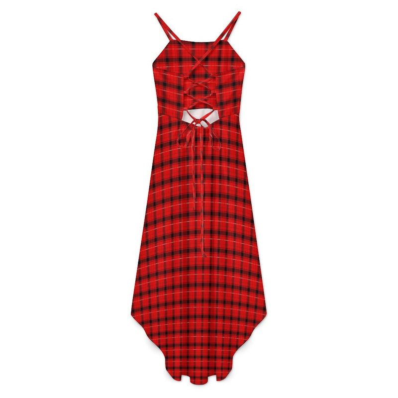 Women&#039;s High-Low Spaghetti Strap Dress Tailcoat skirt