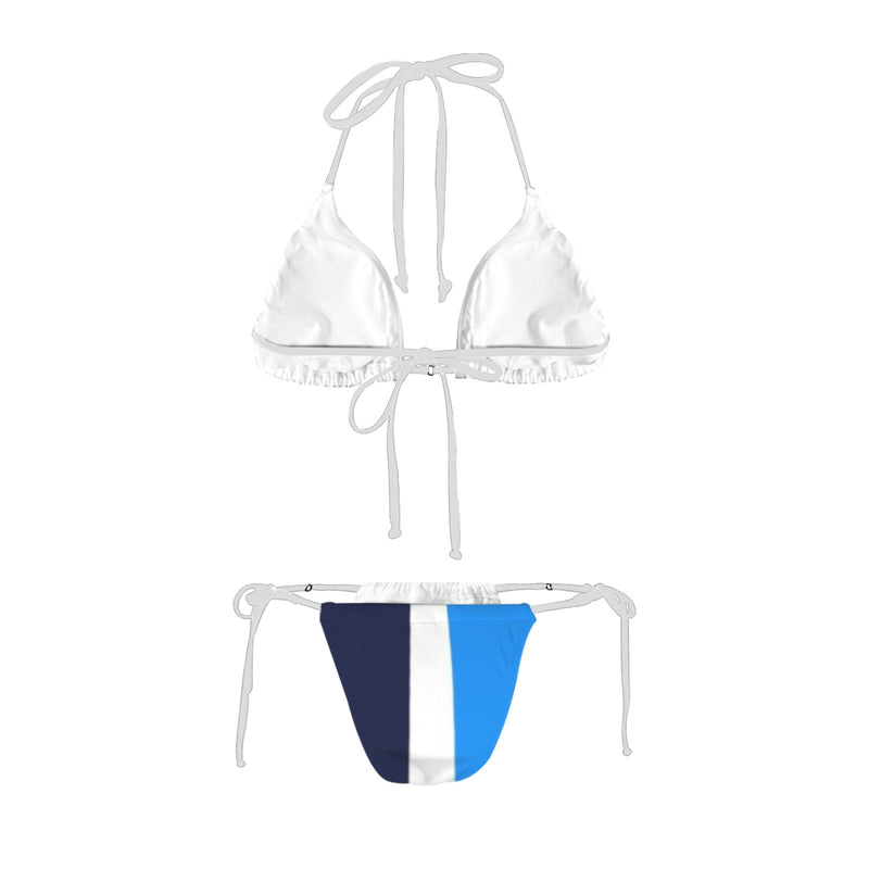 color block print 4D Women's Halter String Bikini Set