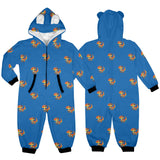 blue dinosaur print 10 One-Piece Zip up Hooded Pajamas for Little Kids