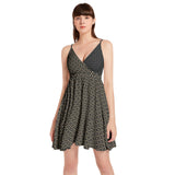 Spaghetti Strap Sleeveless Falred Hem Short Dress