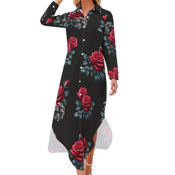 Button-Up Long Sleeve Shirt Dress Long sleeved shirt dress