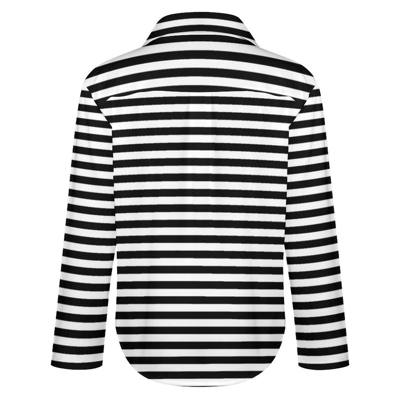 Long Sleeve Blouse (B648) Cropped hem shirt