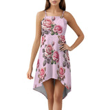 Women&#039;s High-Low Spaghetti Strap Dress Tailcoat skirt