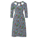 Stained Glass Striped Garden Sweetheart Dress Flare dress