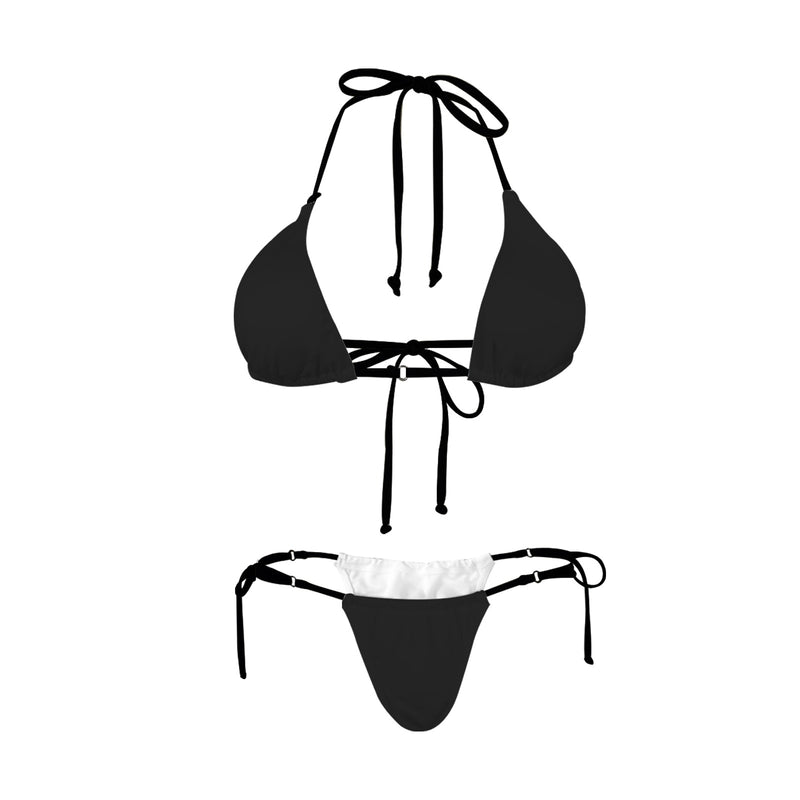 It Comes In Black Women's Halter String Bikini Set