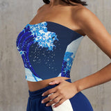 5blue wave7 Basic Backless Tube Crop Top