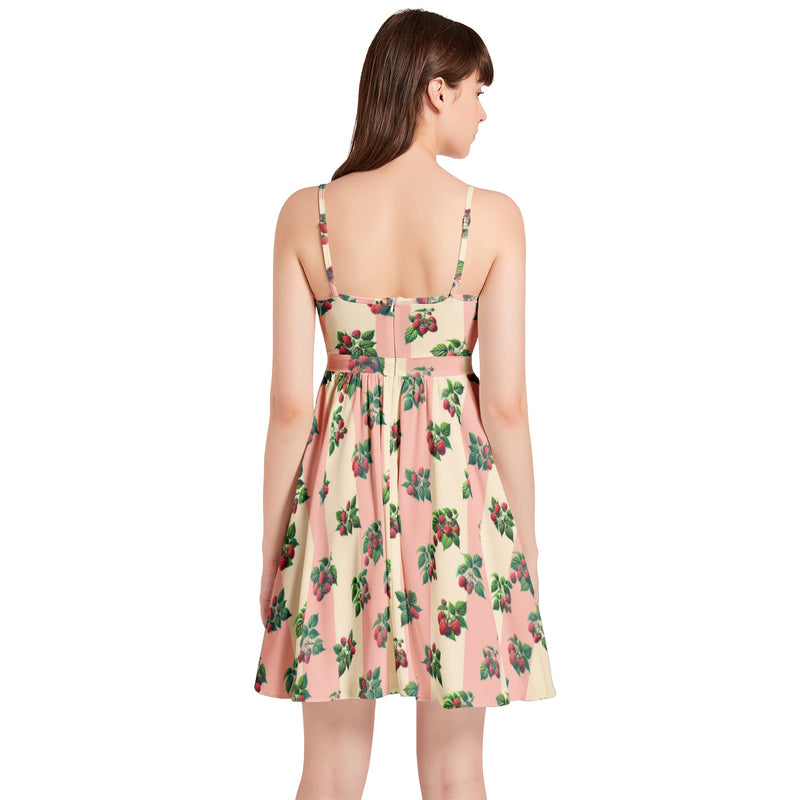 Spaghetti Strap Sleeveless Falred Hem Short Dress