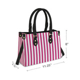 striped print 2 PU Leather Handbag-Small (Model 1747)