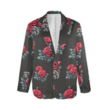 rose baby breath 4K print 2 Women's All Over Print Blazer (Model H64)