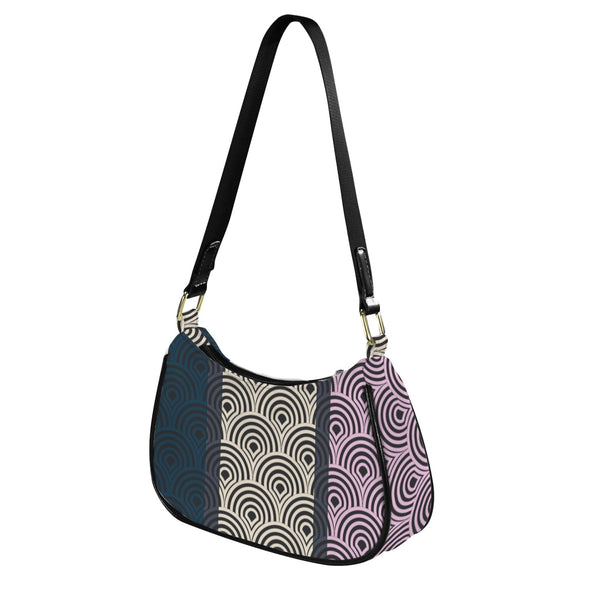 tricolor shell purse print Women's Shoulder Bag-Black Strap (Model 1748)