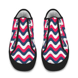 tricolor wavy red white blue print Seattle Low Top Women's Shoes (Model 1013-6)