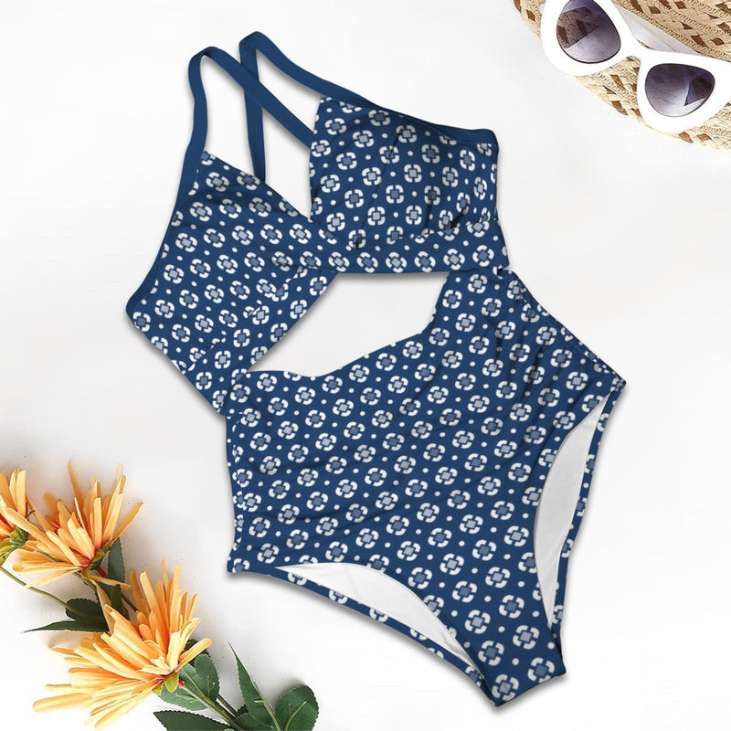 Peacefully Posh Women's Twist Front Tie Back Swimsuit (Model S57)