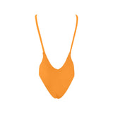 flaming orange print Sexy Low Back One-Piece Swimsuit (Model S09)