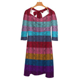 Multicolored Snakeskin Flare dress Women's Sweetheart Dress