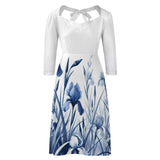 Delft Blue Iris Women&#039;s Sweetheart Dress Flare dress