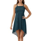 Women&#039;s High-Low Spaghetti Strap Dress Tailcoat skirt