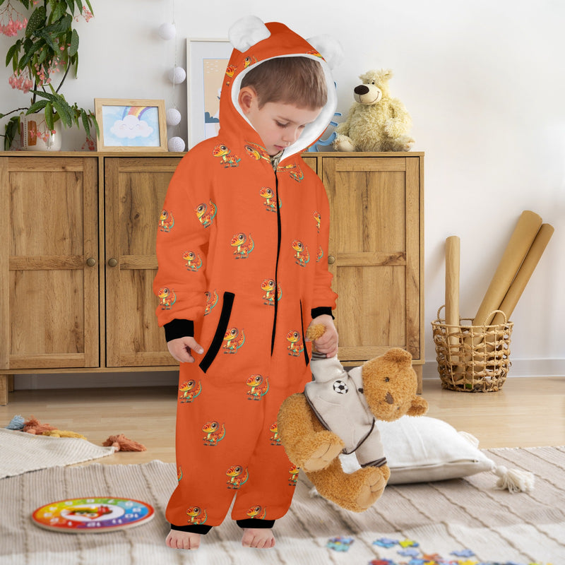 dinosaur pajama print 10 One-Piece Zip up Hooded Pajamas for Little Kids