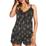 monarch milkweed (1) copy Women's Lace Camisole Pajama Set