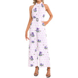 Halter Neck Buckle Belted Jumpsuit