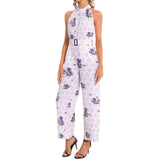 Halter Neck Buckle Belted Jumpsuit