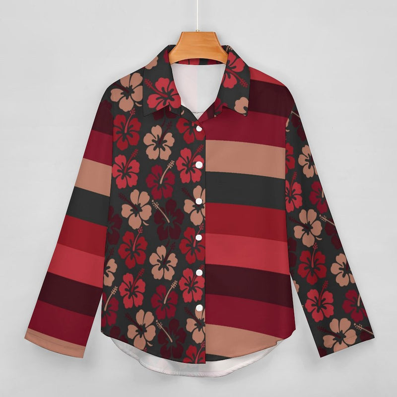 Cropped hem shirt Long Sleeve Blouse (B648)