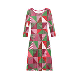 scrub xmas print Tethys Half-Sleeve Skater Dress(Model D20)