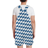 biased check print Unisex Shorts Suspender Jumpsuit (Model L78)